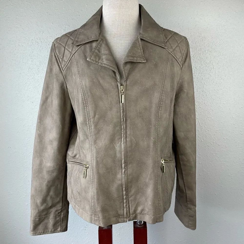 Alfani Faux Leather Jacket Size XL EUC